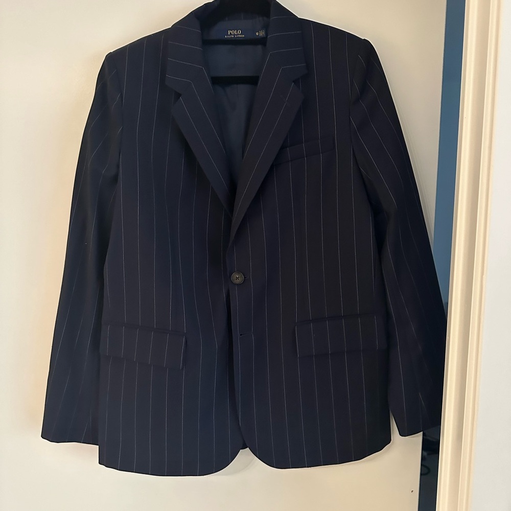 Vintage polo Ralph lauren navy blue pinstriped blazer